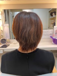 抗がん剤治療後の地毛のカットカラー縮毛矯正で素敵にヘアスタイルに